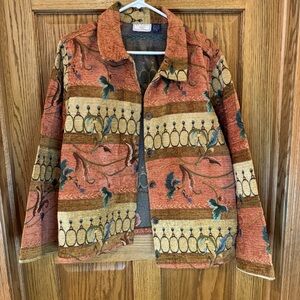 Vintage New Identity Tapestry Jacket – Bold Southwestern Boho Pattern – Size XL